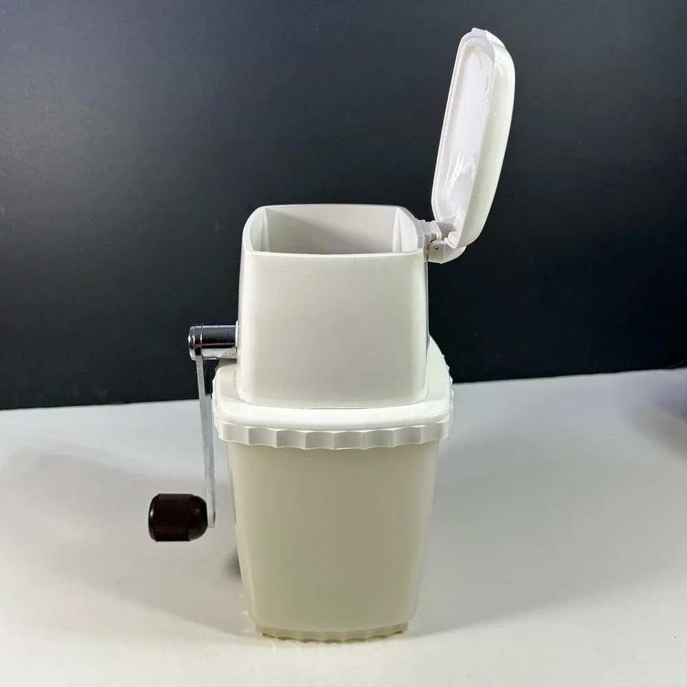 Swing-A-Way‎ Manual Ice Crusher White Vintage Hand Crank Coarse Fine Settings